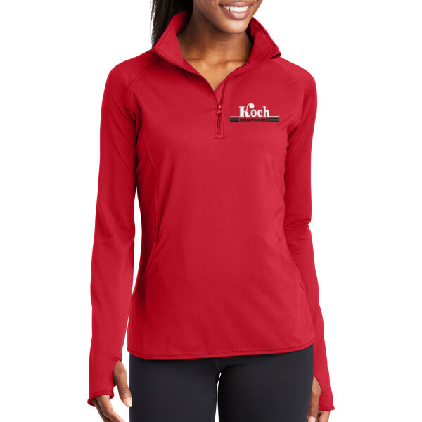 Sport-Tek® Ladies Sport-Wick® Stretch 1/2-Zip Pullover - Embroidered Logo Thumbnail