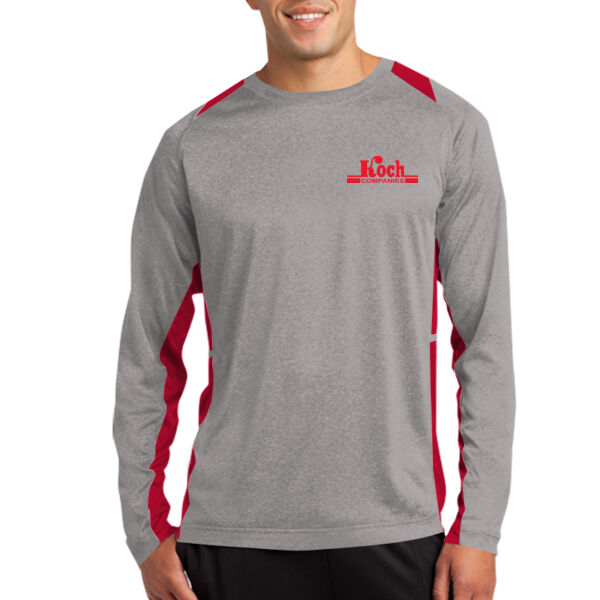 Sport-Tek® Long Sleeve Heather Colorblock Contender Tee - Printed Logo Thumbnail