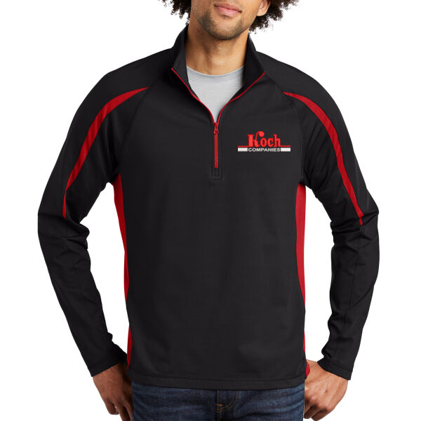 Sport-Tek® Sport-Wick® Stretch 1/2-Zip Colorblock Pullover - Embroidered Logo Thumbnail