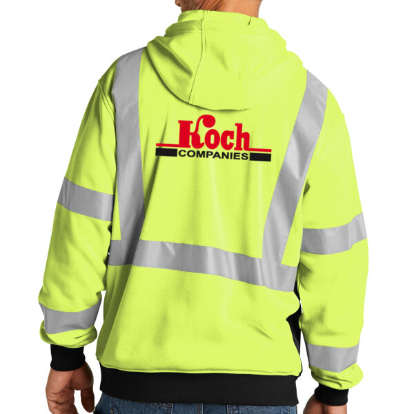 CornerStone® ANSI 107 Class 3 Heavy-Duty Fleece Full-Zip Hoodie - Printed Logo Thumbnail