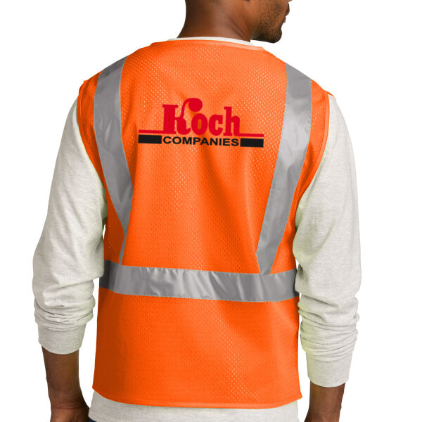 CornerStone® ANSI 107 Class 2 Mesh Zippered Vest - Printed Logo Thumbnail