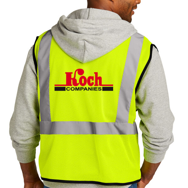 CornerStone ® ANSI 107 Class 2 Economy Mesh One-Pocket Vest - Printed Logo Thumbnail