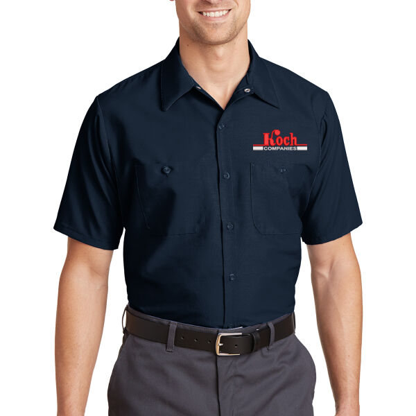 Red Kap® Long Size, Short Sleeve Industrial Work Shirt - Embroidered Logo Thumbnail