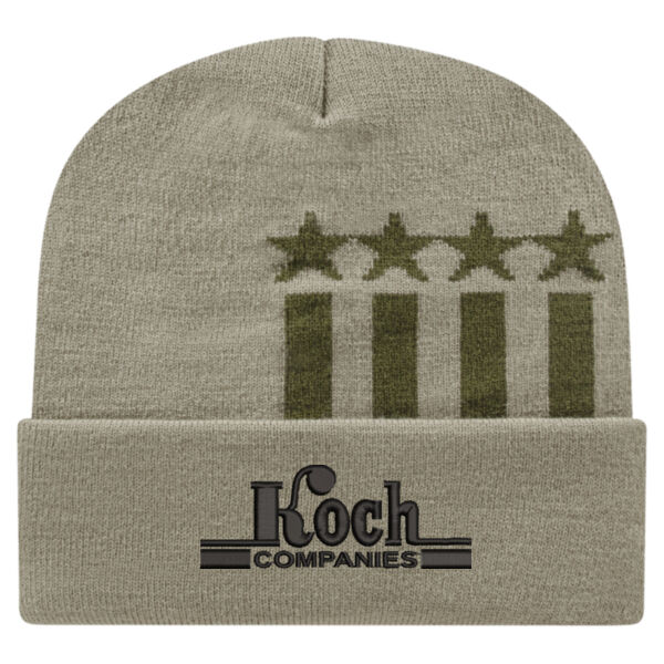 CAP AMERICA - USA-Made Patriotic Cuffed Beanie - Embroidered Logo Thumbnail