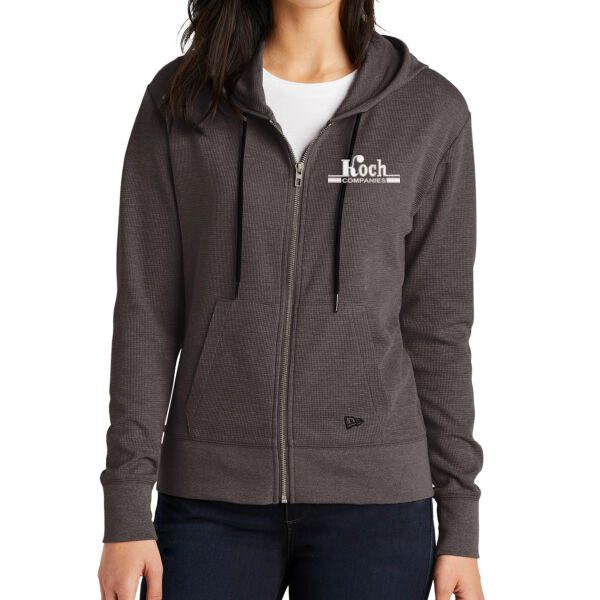 New Era® Ladies Thermal Full-Zip Hoodie - Embroidered Logo Thumbnail