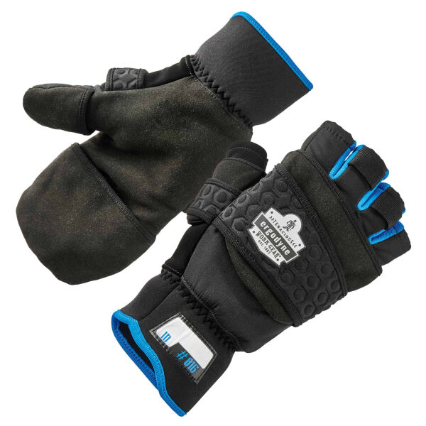 Ergodyne - ProFlex Thermal Half Finger Winter Work Gloves - Flip-Top Mittens Thumbnail