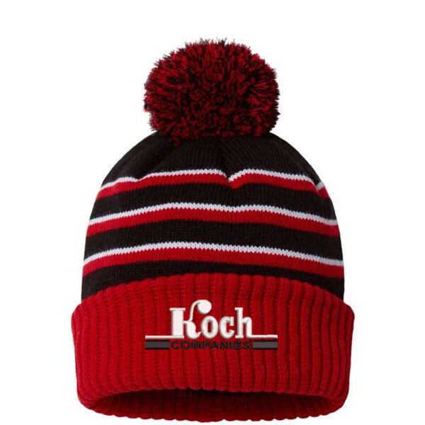 Richardson - Stripe Pom Cuffed Beanie - Embroidered Logo Thumbnail