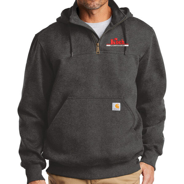 Carhartt ® Rain Defender ® Paxton Heavyweight Hooded Zip Mock Sweatshirt - Embroidered Logo Thumbnail