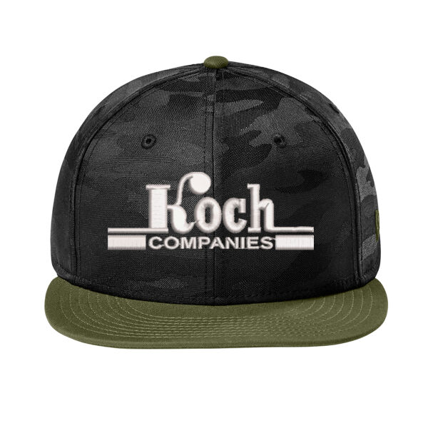 New Era ® Camo Flat Bill Snapback Cap - Embroidered Logo Thumbnail
