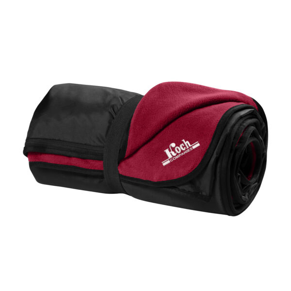 Port Authority® Fleece & Poly Travel Blanket - Embroidered Logo Thumbnail