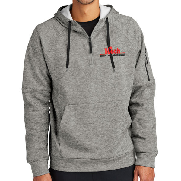 Nike Therma-FIT Pocket 1/4-Zip Fleece Hoodie - Embroidered Logo Thumbnail