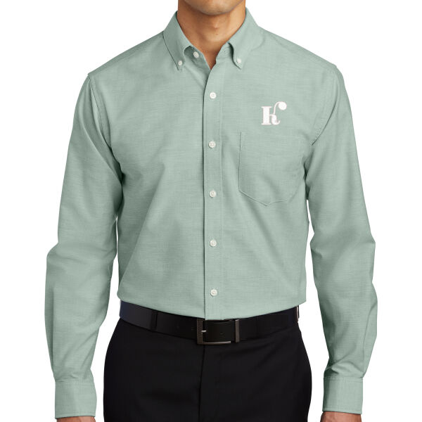 Port Authority® SuperPro™ Oxford Shirt - Embroidered Logo Thumbnail