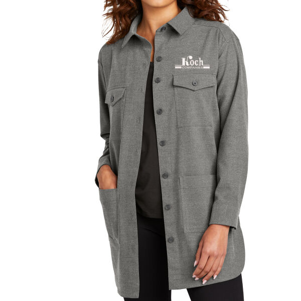 Mercer+Mettle® Women's Long Sleeve Twill Overshirt - Embroidered Logo Thumbnail