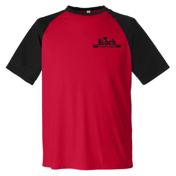 Team 365 - Unisex Zone Colorblock Raglan T-Shirt - Printed Logo Thumbnail