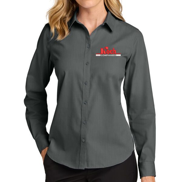 Port Authority® Women’s Long Sleeve Nailhead Easy Care Shirt - Embroidered Logo Thumbnail