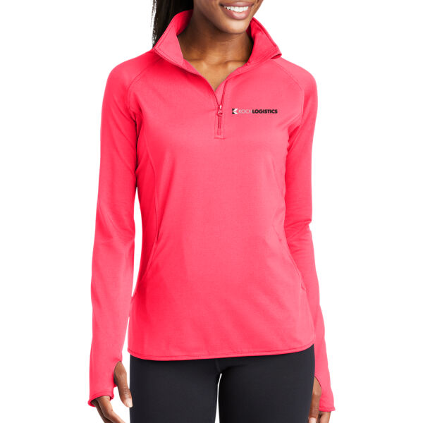 **CLOSEOUT ITEM** Ladies Sport Wick ® Stretch 1/2 Zip Pullover - Embroidered Logo Thumbnail