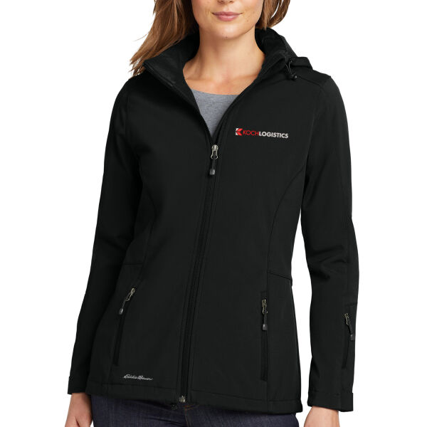 **CLOSEOUT ITEM** Ladies Hooded Soft Shell Parka - Embroidered Logo Thumbnail
