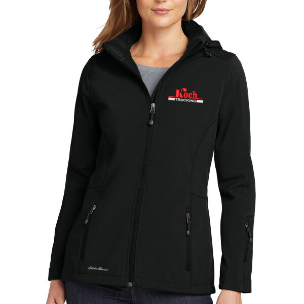 **CLOSEOUT ITEM** Ladies Hooded Soft Shell Parka - Embroidered Logo Thumbnail