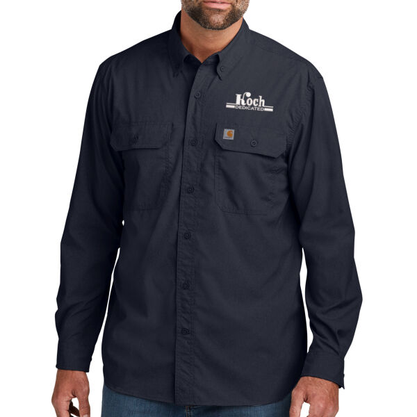 **CLOSEOUT ITEM** Force ® Solid Long Sleeve Shirt - Embroidered Logo Thumbnail
