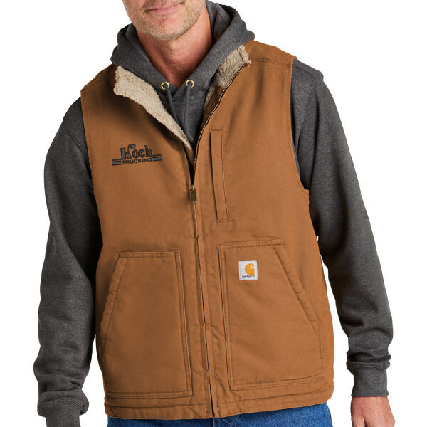 **CLOSEOUT ITEM** ® Sherpa-Lined Mock Neck Vest - Embroidered  Logo Thumbnail
