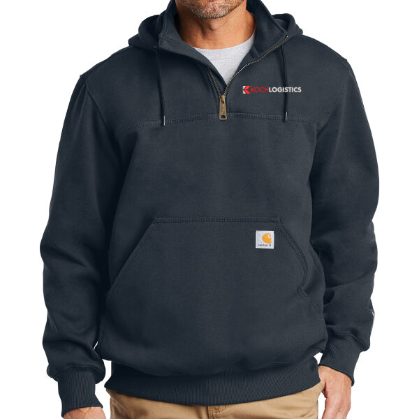 **CLOSEOUT ITEM** ® Rain Defender ® Paxton Heavyweight Hooded Zip Mock Sweatshirt - Embroidered Logo Thumbnail
